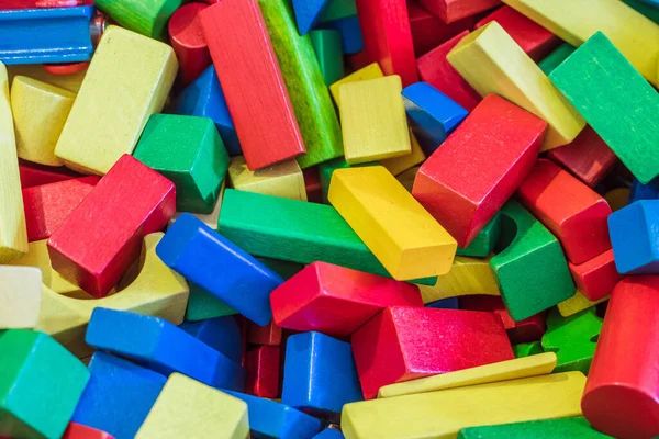 Colorful Wooden Toy Blocks Box — Stock Photo, Image