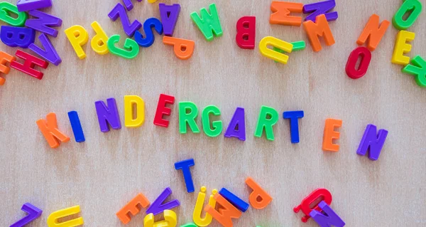 Colorful Letters Word Kindergarten — Stock Photo, Image