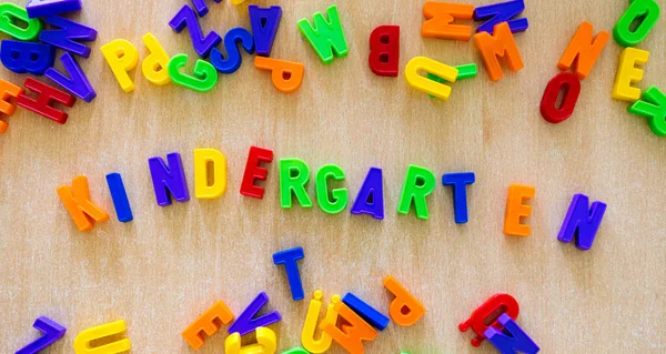 Colorful Letters Word Kindergarten — Stock Photo, Image