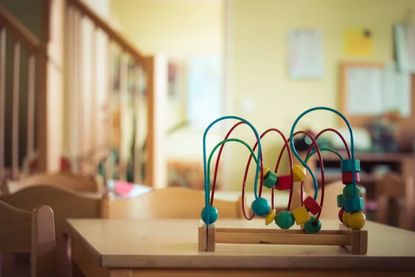 Close Brinquedo Madeira Colorido Para Aprendizagem Socialização — Fotografia de Stock