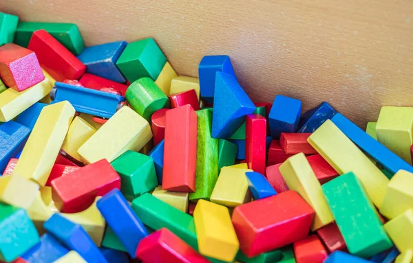 Colorful Wooden Toy Blocks Box — Stock Photo, Image