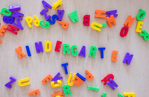 Colorful Letters Word Kindergarten — Stock Photo, Image