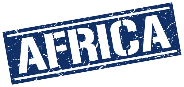 Vierkante stempel van Afrika blauw — Stockvector