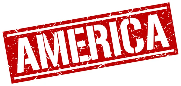 América sello cuadrado rojo — Vector de stock