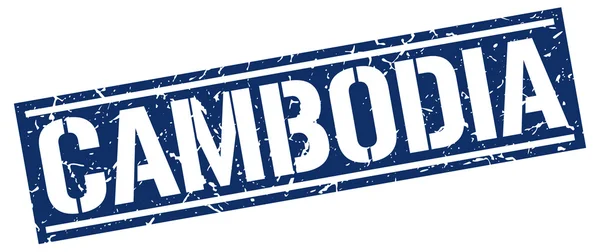 Vierkante stempel van Cambodja blauw — Stockvector