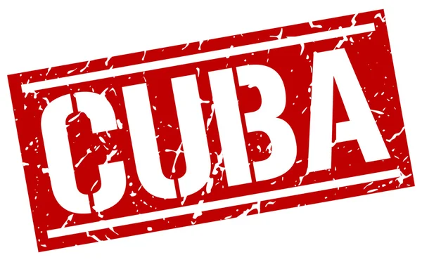 Cuba sello cuadrado rojo — Vector de stock