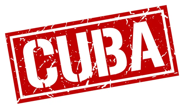 Cuba sello cuadrado rojo — Archivo Imágenes Vectoriales