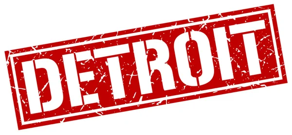 Detroit sello cuadrado rojo — Vector de stock
