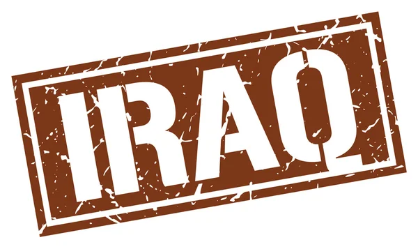 Vierkante stempel van Irak bruin — Stockvector