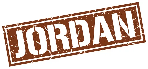 Jordania marrón sello cuadrado — Vector de stock