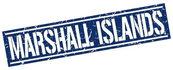 Sello cuadrado azul de las Islas Marshall — Vector de stock