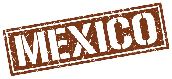 Messico timbro quadrato marrone — Vettoriale Stock