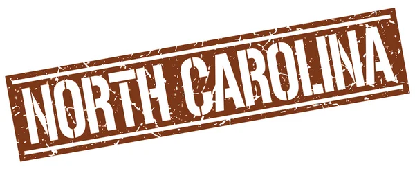 Carolina del Norte sello cuadrado marrón — Vector de stock