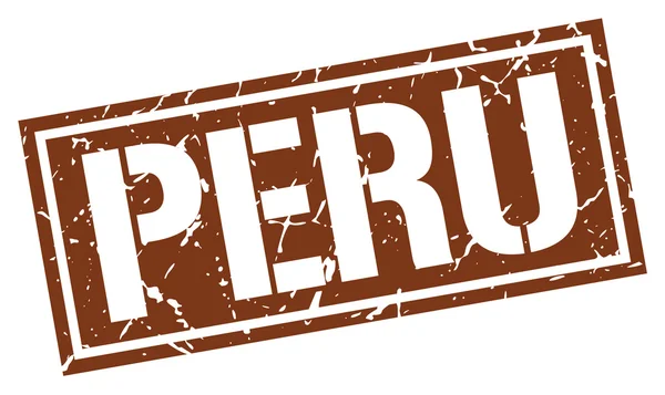 Timbre carré brun Pérou — Image vectorielle