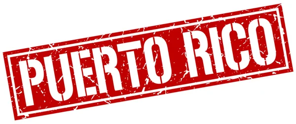 Porto Rico selo quadrado vermelho —  Vetores de Stock