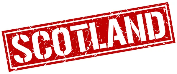 Escocia sello cuadrado rojo — Vector de stock