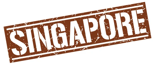 Singapur brązowy kwadratowy znaczek — Wektor stockowy