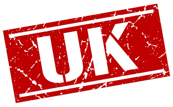 Reino Unido sello cuadrado rojo — Vector de stock