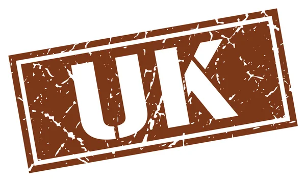Reino Unido sello cuadrado marrón — Vector de stock
