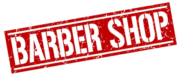 Barbearia grunge quadrado carimbo — Vetor de Stock