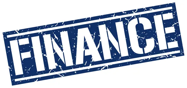 Financiën vierkante grunge stempel — Stockvector