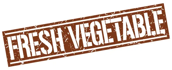 Fresh vegetable square grunge stamp — Stockový vektor