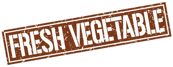 Fresh vegetable square grunge stamp — Stockový vektor