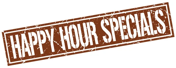 Happy hour specials timbre grunge carré — Image vectorielle