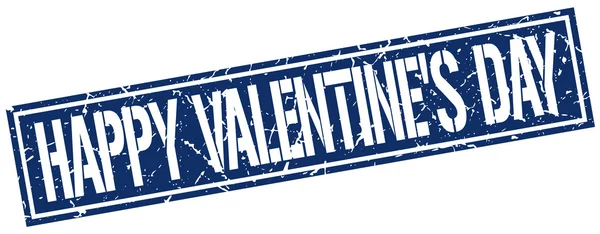 Happy Valentine's day square grunge stamp — Stock Vector