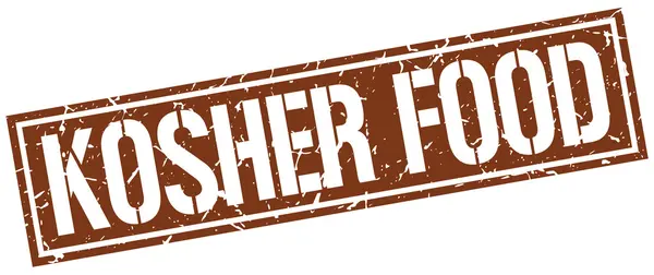 Kosher alimento cuadrado grunge sello — Vector de stock