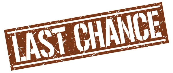 Last chance square grunge stamp — Stock Vector