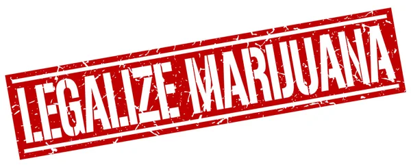 Legalisieren Marihuana Square Grunge Stempel — Stockvektor