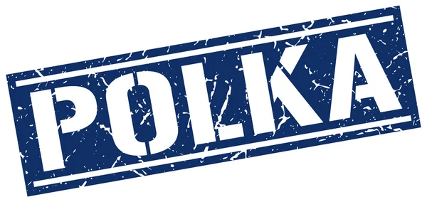 Polka square grunge stamp — Stockový vektor