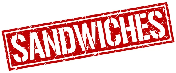 Sándwiches grunge cuadrado sello — Vector de stock