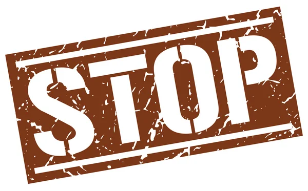 Stop Square Grunge Stempel — Stockvektor