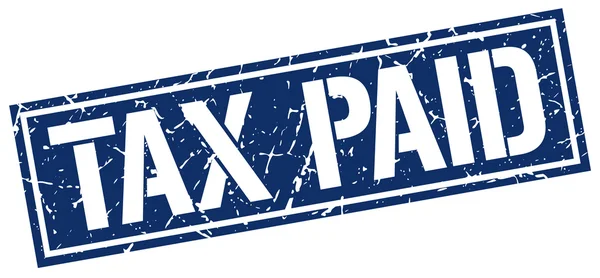 Tax paid square grunge stamp — Stockový vektor