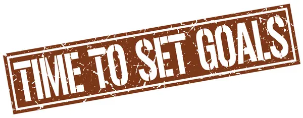 Time to set goals square grunge stamp — Stockový vektor