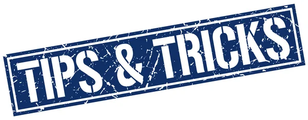 Tipps & Tricks Square Grunge Stempel — Stockvektor