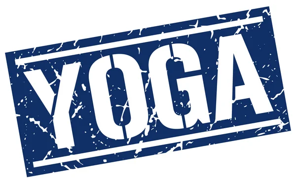 Sello grunge cuadrado de yoga — Vector de stock