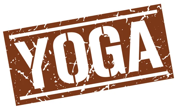 Yoga Square Grunge Stempel — Stockvektor