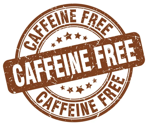 Kofeina bezpłatny grunge brązowy stempel — Wektor stockowy