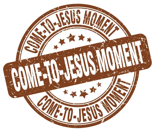 Come-to-jesus moment brown grunge stamp — Stock Vector