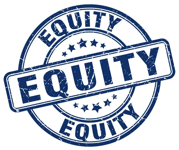 Equity blu grunge timbro — Vettoriale Stock