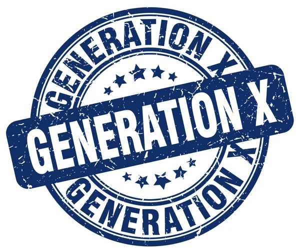 Generación x sello grunge azul — Vector de stock