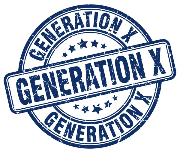 Generation x kék grunge-bélyeg — Stock Vector