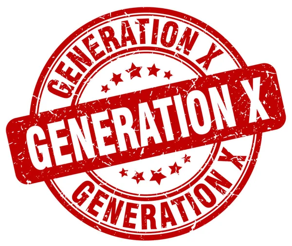Generation x piros grunge-bélyeg — Stock Vector