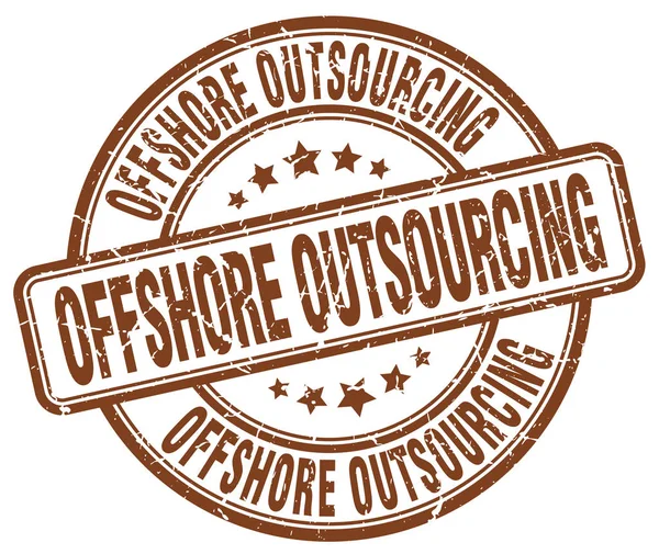 Outsourcing offshore sello grunge marrón — Vector de stock