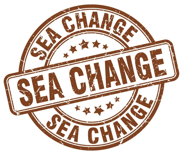 Sea change brown grunge stamp — Stock Vector