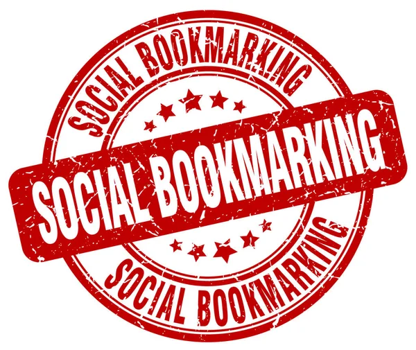 Sociale bookmarking rode grunge stempel — Stockvector