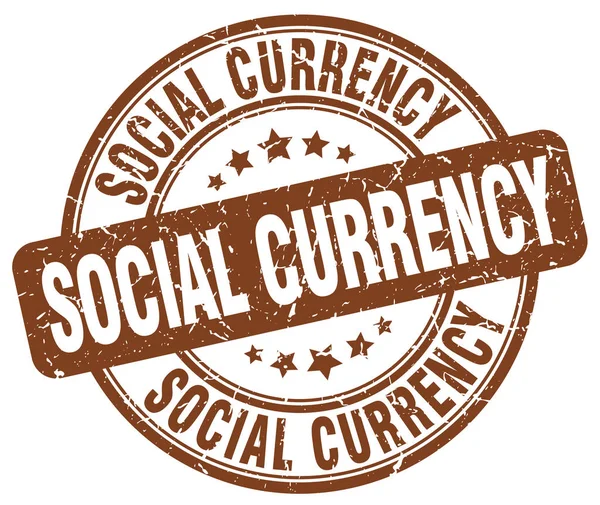 Moneda social sello grunge marrón — Vector de stock